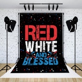 Lofaris Red White And Blessed Backdrop For Independence Day